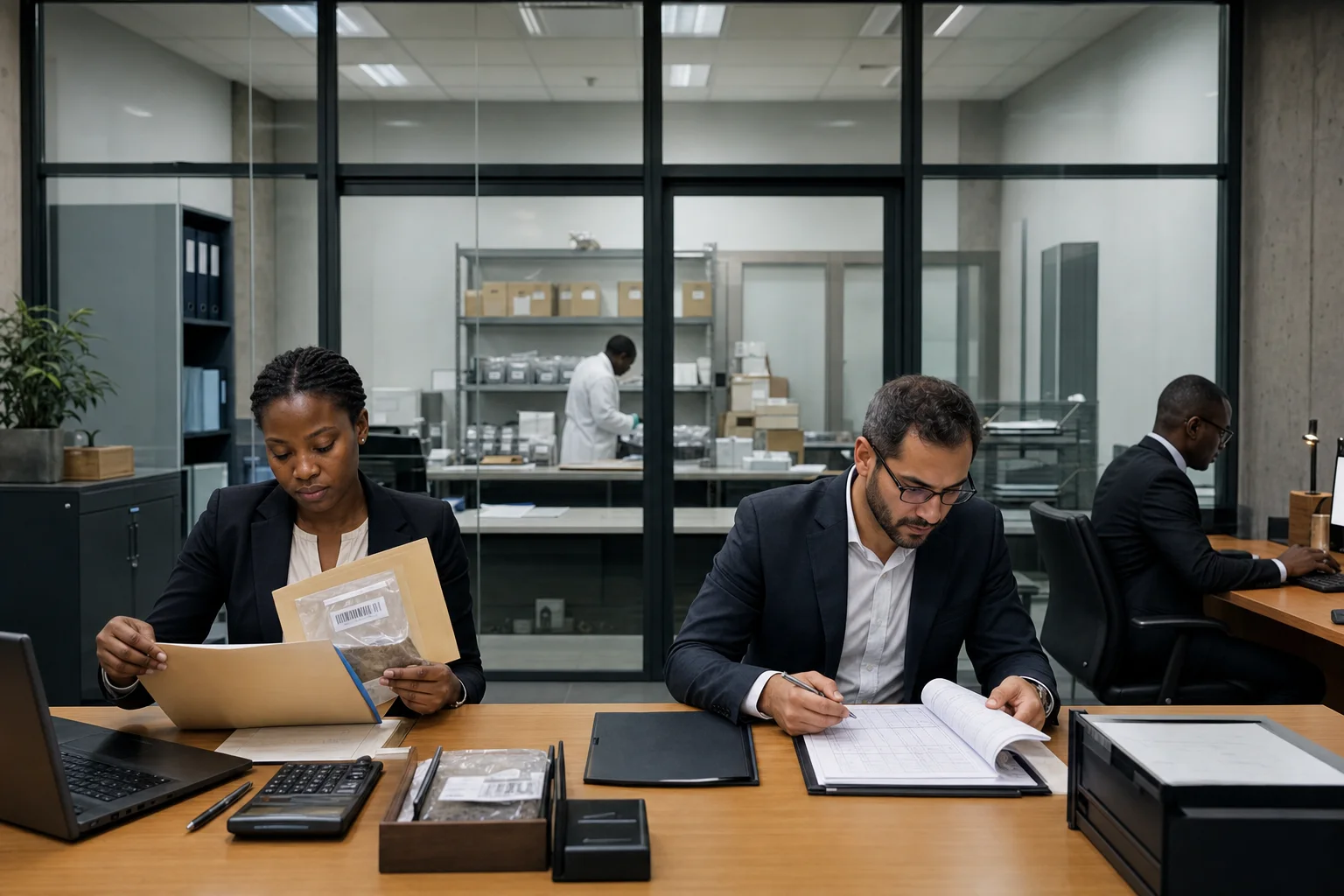 African Geologist Reviewing Mineral Samples