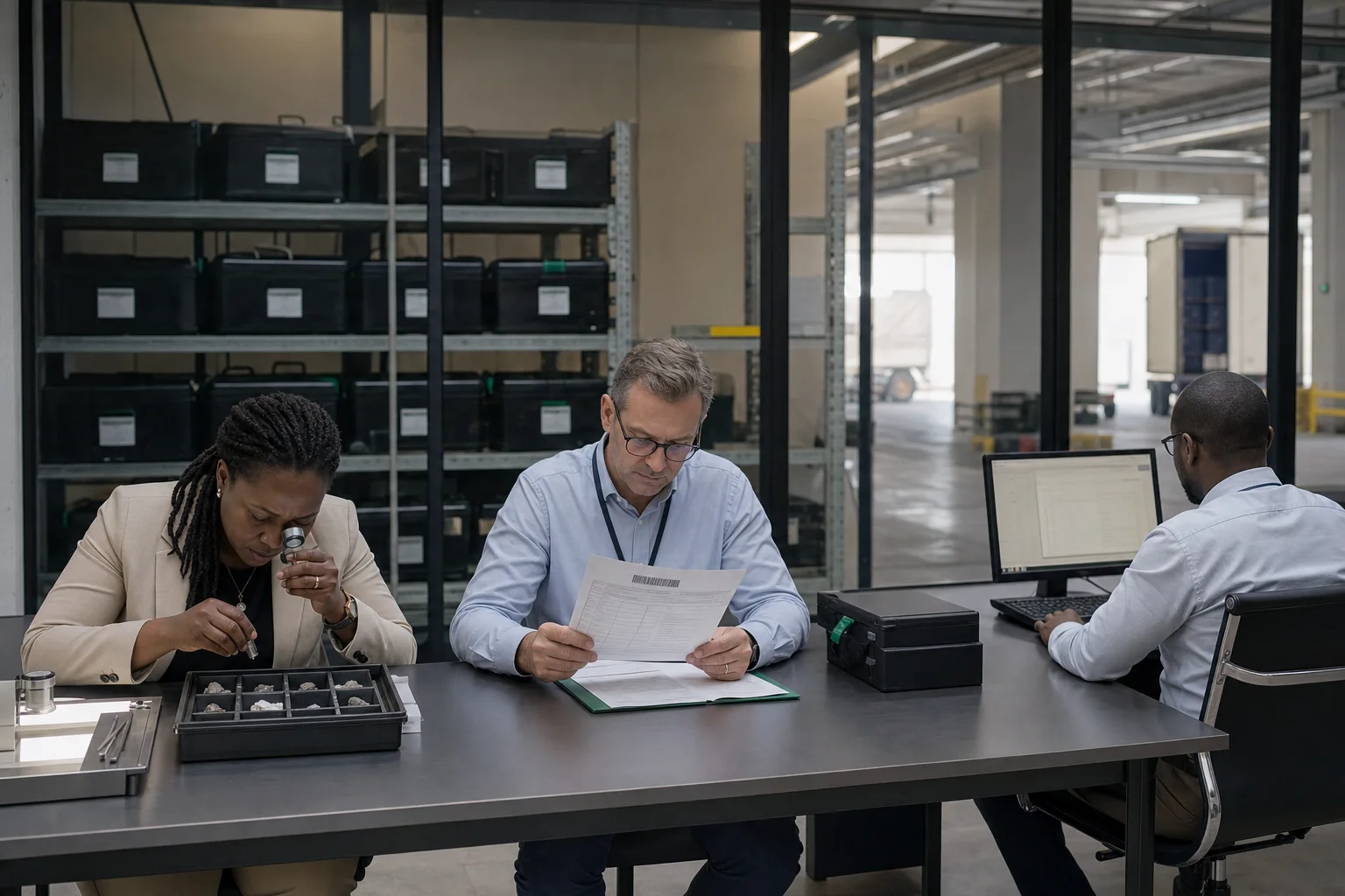 Custody and settlement floor logging sealed consignments