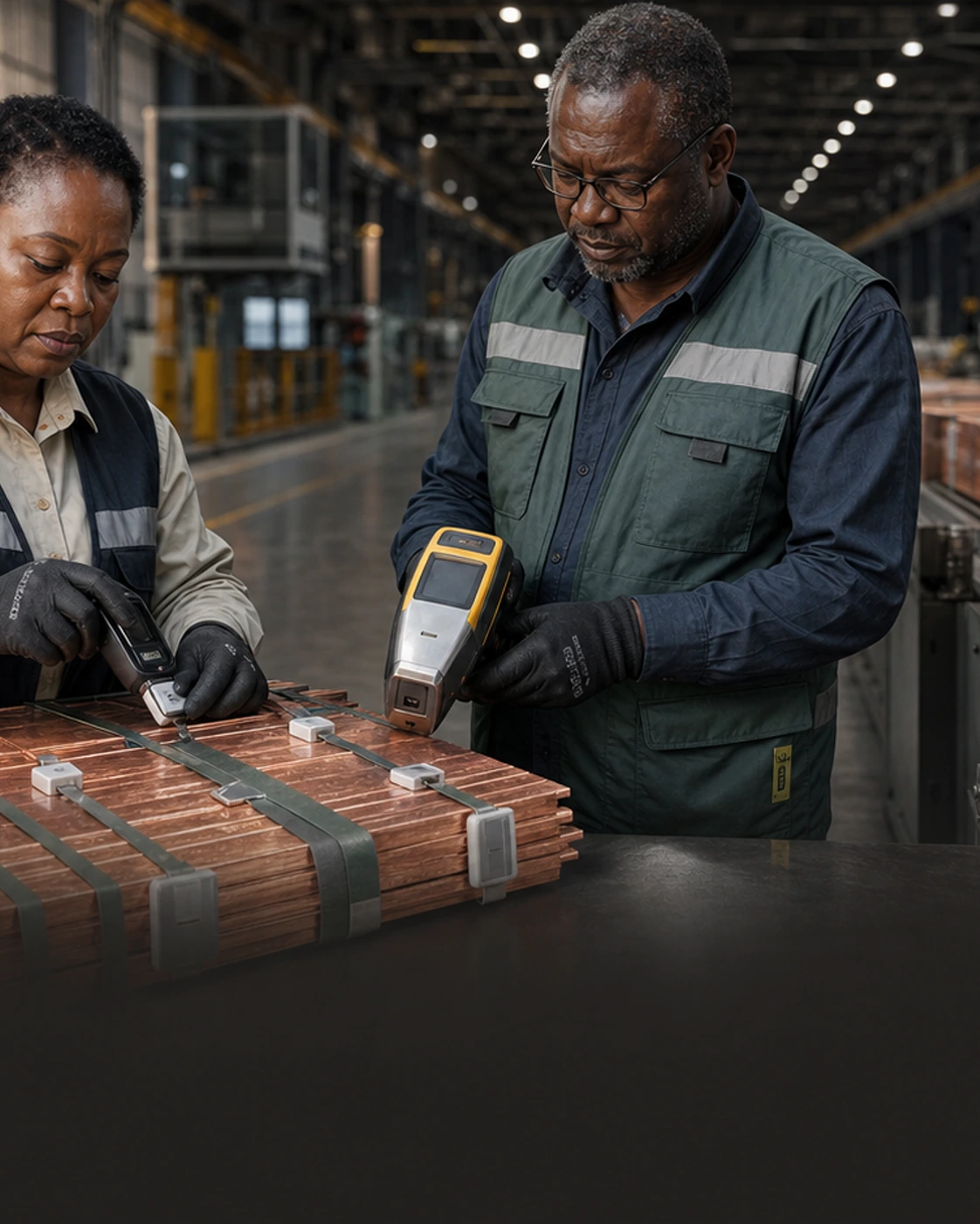 African Custody and Verification Officers Completing a Digital Copper Title Transfer