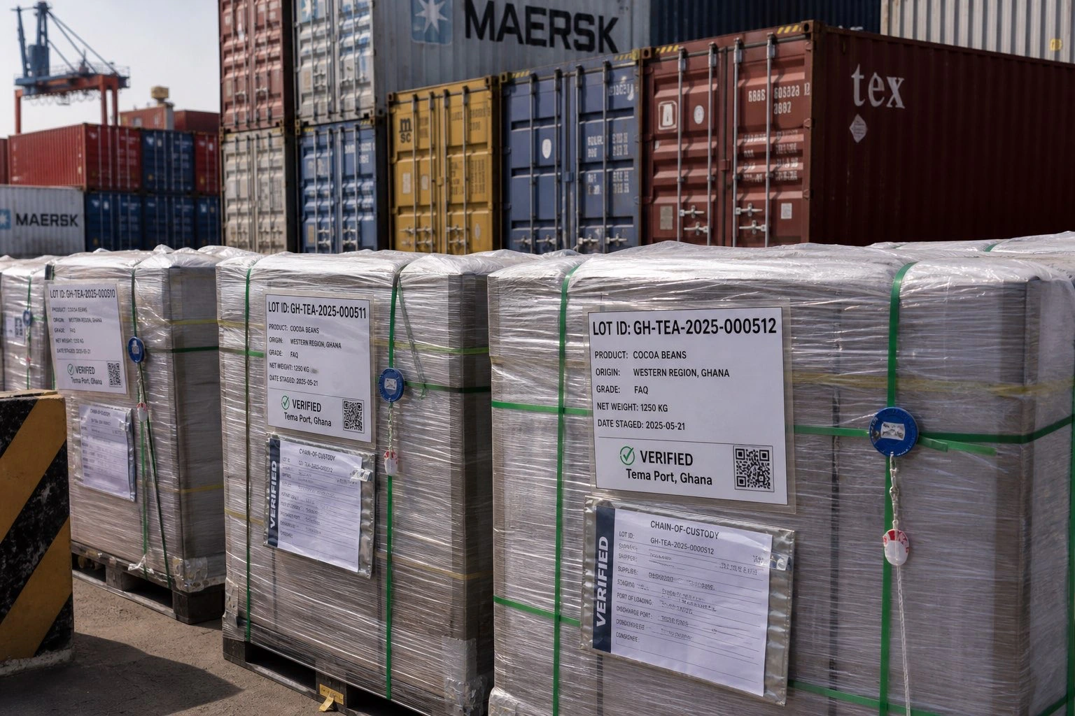 Full-width — Logistics spine · Global Trust and Compliance Exchange (generate-lane)