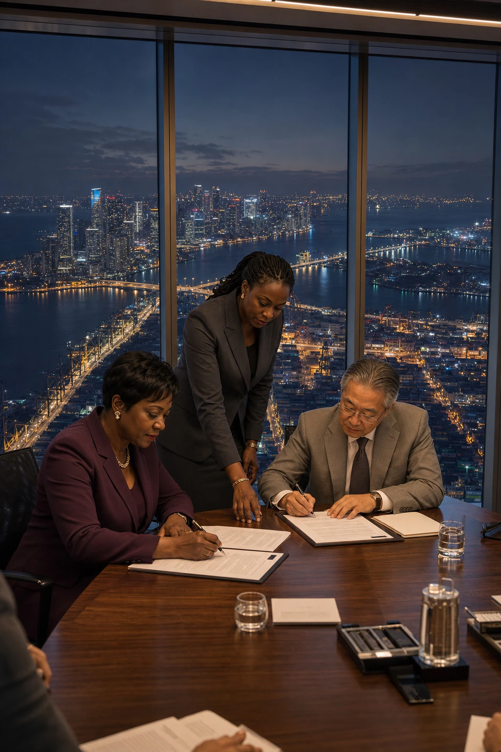 Presence — Commercial capital night · Global Trust and Compliance Exchange (generate-lane)