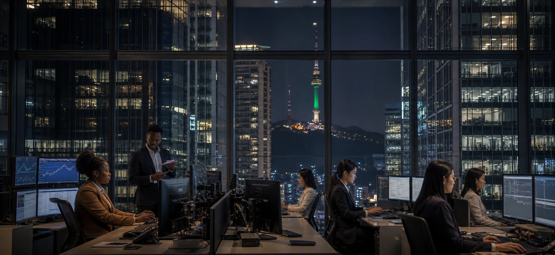 Korea City nighttime 